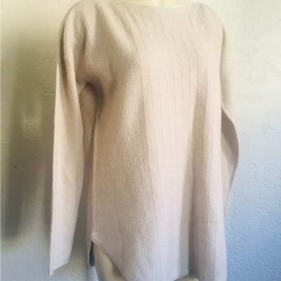 𝅺max STUDIO 100% 2 ply cashmere beige sweater LARGE NWT - Picture 3 of 9